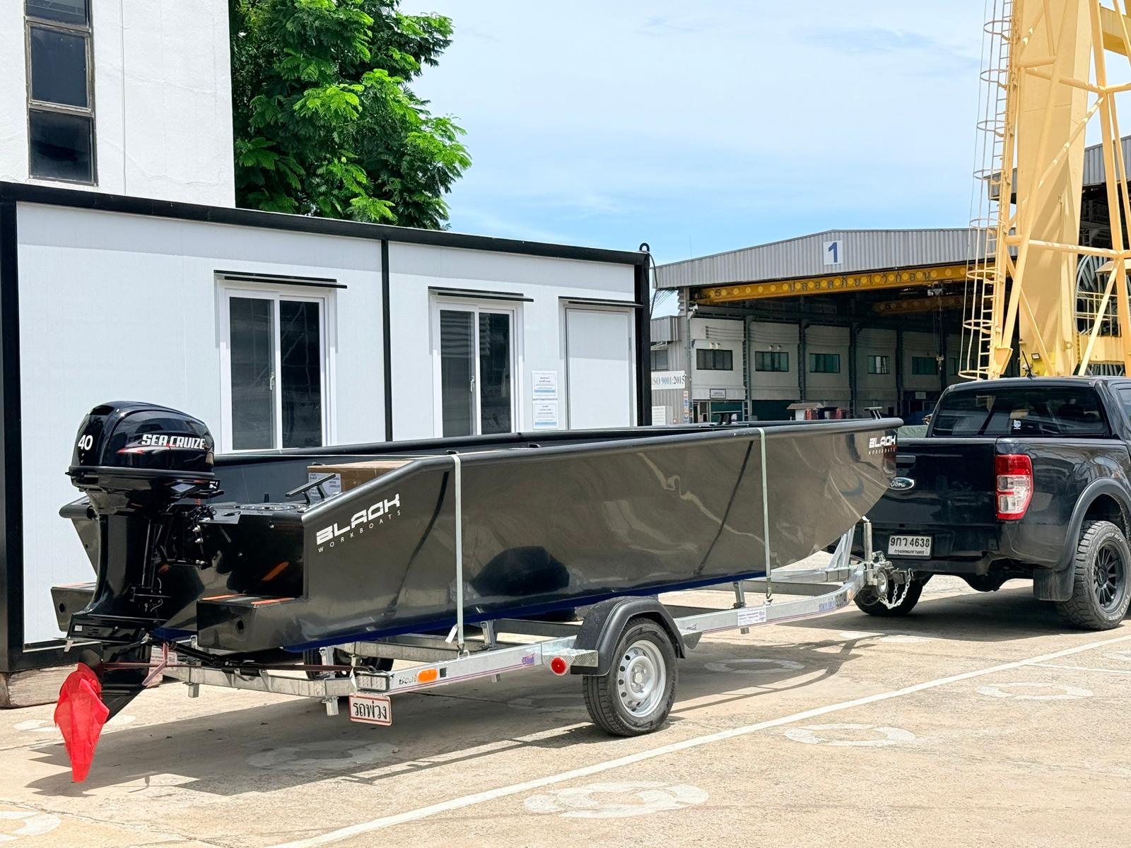 Black Workboat side view Marsun
